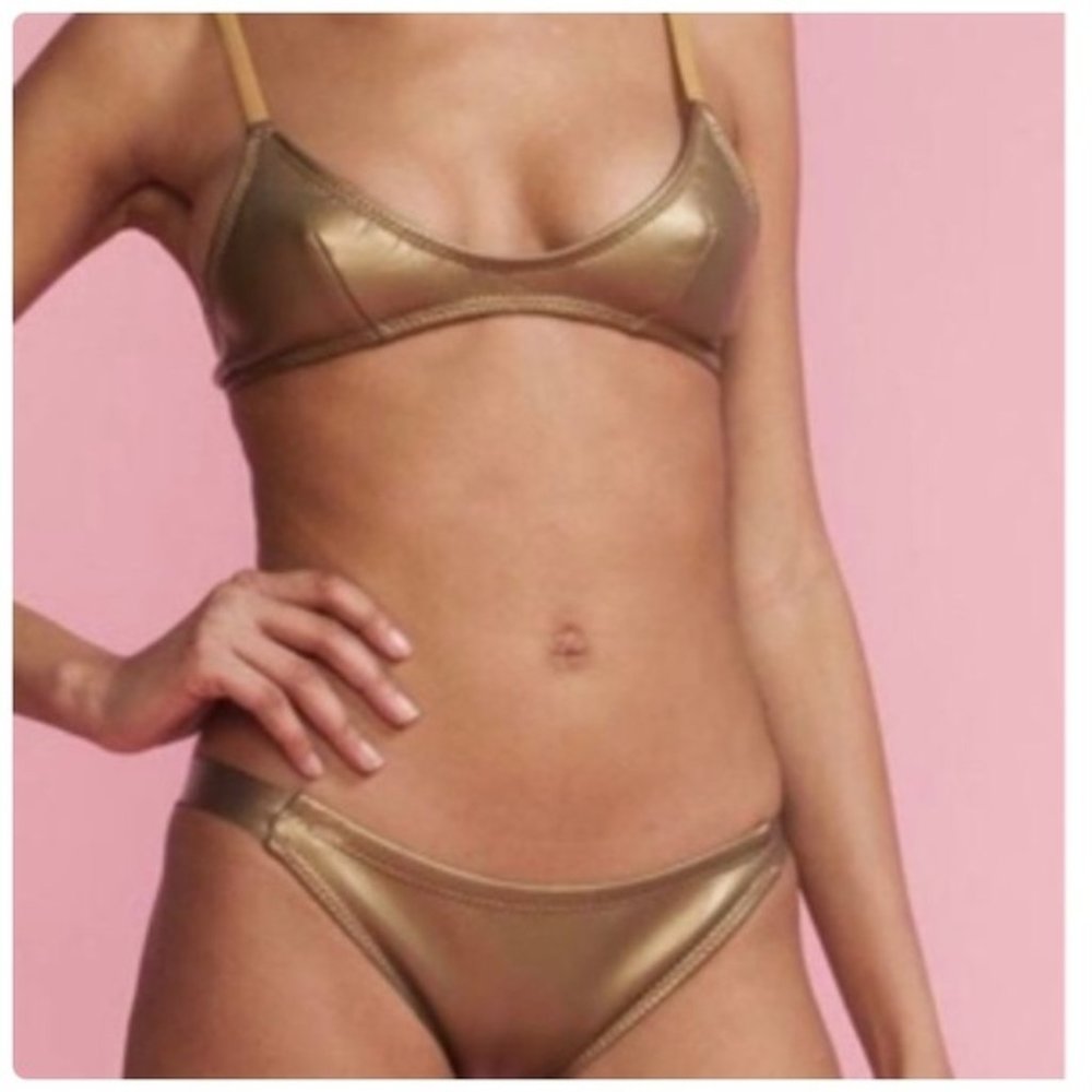 Cynthia Rowley Glideskin Scuba Metallic Bikini NWT